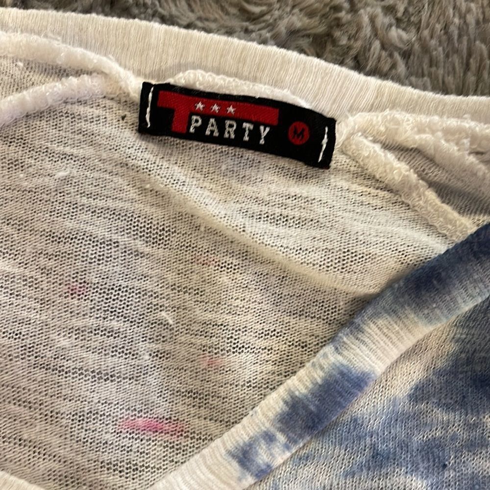 T Party Fishnet TyeDye splatter Top - Picture 5 of 6